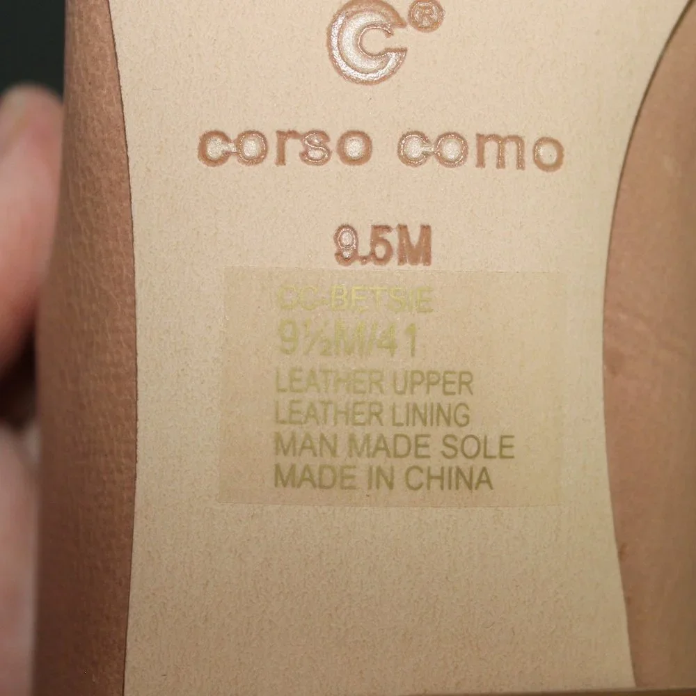 REDUCED CORSO COMO Honey Dew Beige Leather Asymmetr Comfort Pump 9.5 M BETSIE